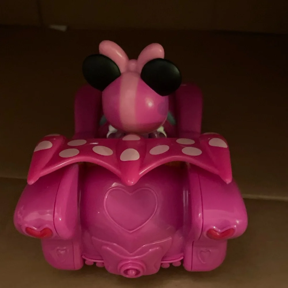 Disney Minnie Mouse Pink and Yellow Racing Car push car only